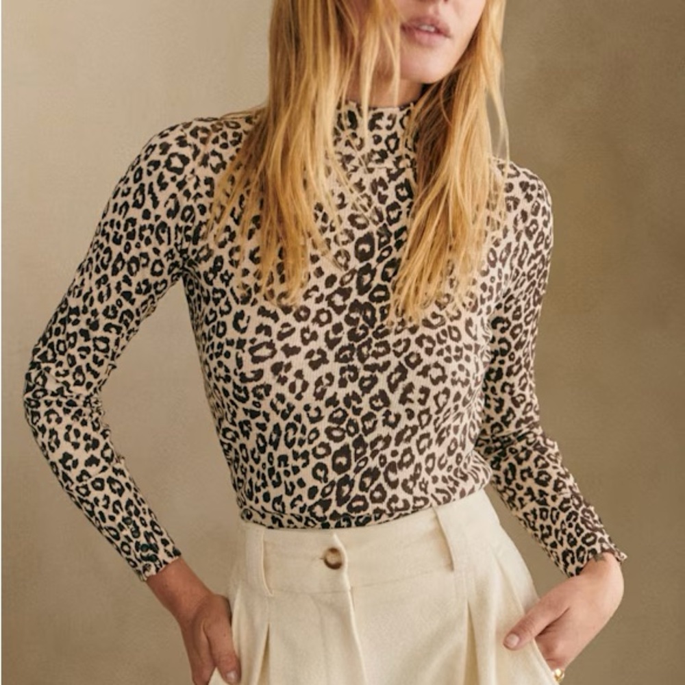 Sezane Leopard Felix Jumper NWT